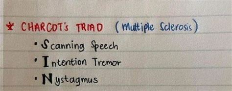 Charcots triad multiple sclerosis Scanning | StudyX