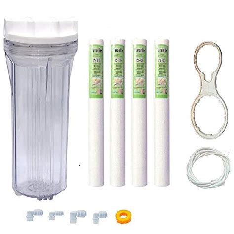 RRPURE Crystal Transparent Pre Filter Housing Bowl 4 PP Spun 3 Meter