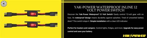 Yak Power Waterproof Inline 12 Volt Power Switch 56 Kayaks2Fish