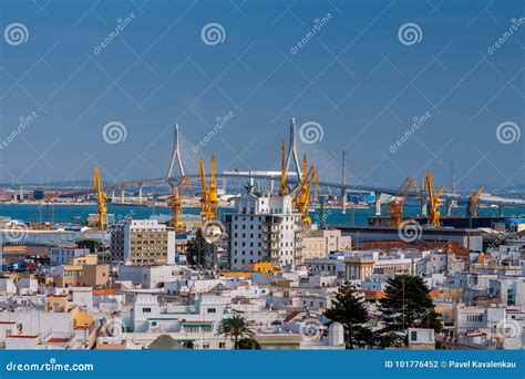 Cadiz Bridge Of The Constitution Stock Photo Image Of Port