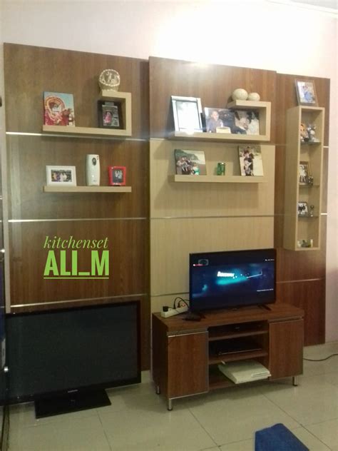 Backdrop Tv Kitchen Set Minimalis Depok