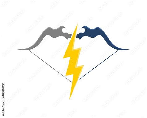 Bow and arrow with electrical symbol Stock Vector | Adobe Stock