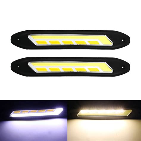 2PCS Car DRL And Turn Indicators COB LED Daytime Running Lights Turn