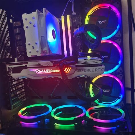 X Pc Fan Argb Rgb Rainbow Ring Type Kipas Pc Mm Aigo Dr Tecware