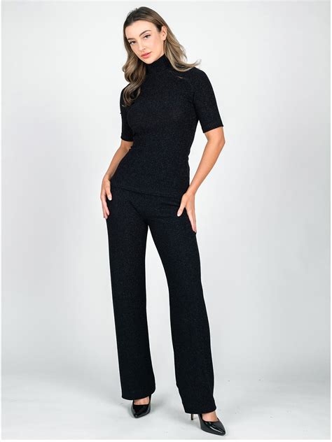 Lisa Barron Midnight Soft Leg Lurex Pant Made In Melbourne