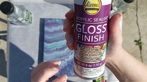 Sealing An Acrylic Pour Painting With Aleene S Spray Gloss Finish Youtube