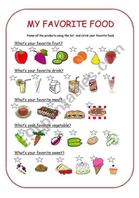 Favorite Food Esl Worksheet By Jag19 Food Activities Favorite