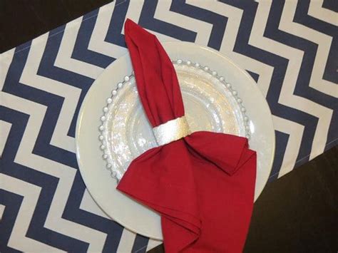 Chevron Table Runner In Twill Blue Navy White Chevron Table Runners