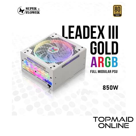 POWER SUPPLY SUPERFLOWER LEADEX III PRO ARGB GOLD FULL MODULAR 850W WHT