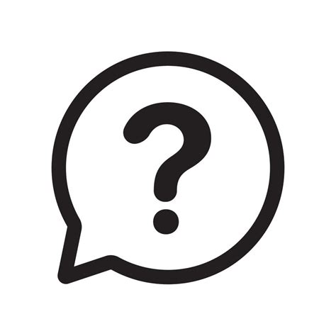 Question Mark Icon In Outline Speech Bubble Isolated Flat Design Vector