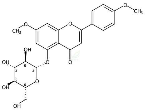 5beta D 吡喃葡萄糖氧基 7 甲氧基 24 甲氧基苯基 4h 1 苯并吡喃 4 酮74 二 O 甲基芹菜素5 O 葡萄糖苷 7