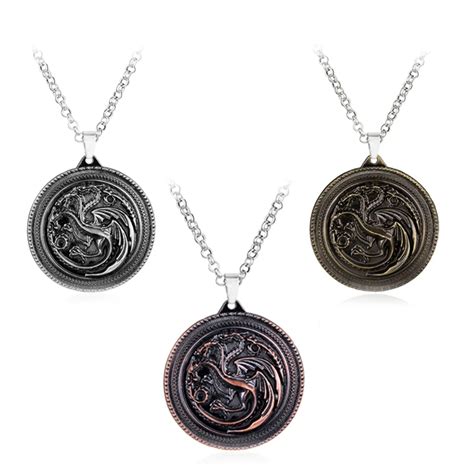 Game of Thrones Necklace Family Crest Casterly House Stark Lannister ...