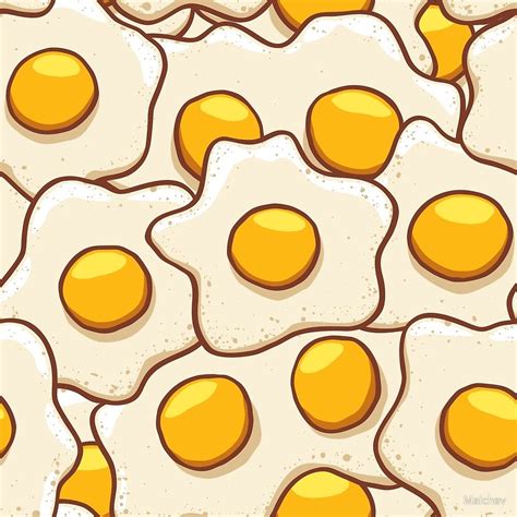 Fried Eggs Background Seamless 2 By Malchev Redbubble Egg Art