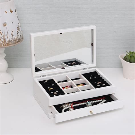 Luxury Multi Layer High Gloss Wooden Jewelry Box Stylish Retro Storage Jewelry Box Sale