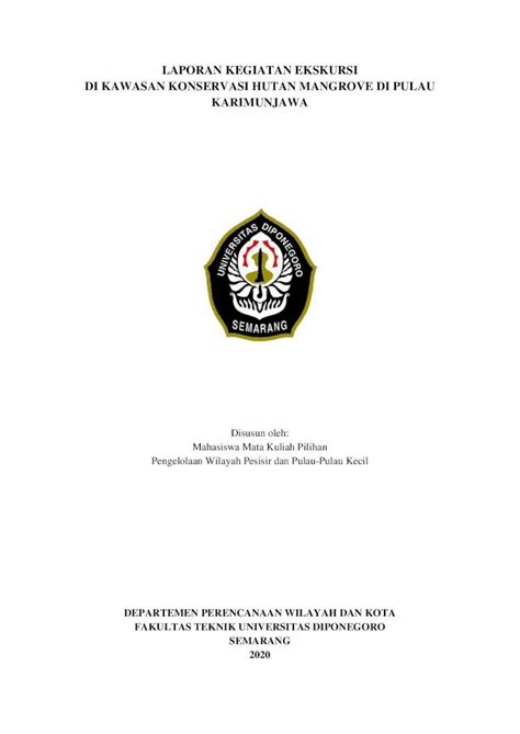 Pdf Laporan Kegiatan Ekskursi Di Kawasan Konservasi Tnkarimunjawa Id