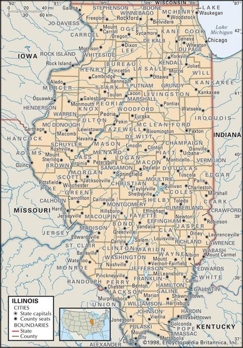 Illinois Counties Map With Cities