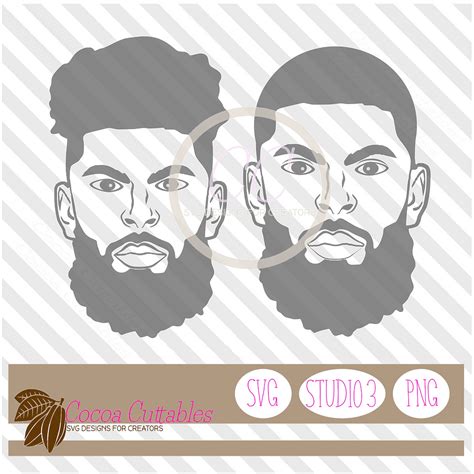 Bearded Black Men Svg Bundle Svg Png Cut File For Cricut Silhouette