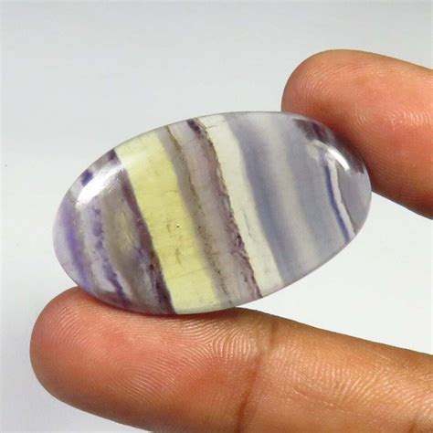 Natural Fluorite Oval Cabochon Multi Fluorite Gemstone Loose 36x21 Mm