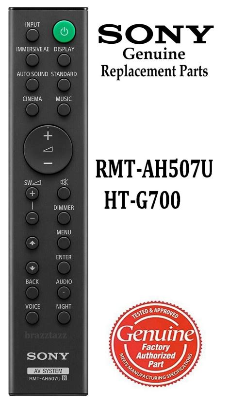 New Sony Remote Control Rmt Ah U Fits Soundbar Ht G Htg Sa