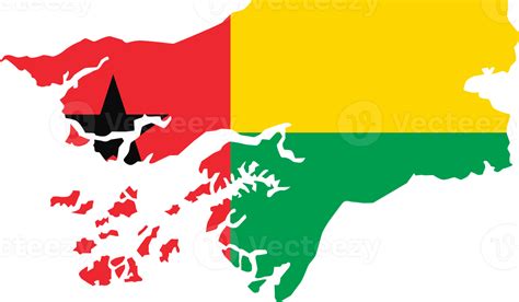 Guinea Bissau Map City Color Of Country Flag 12096515 Png