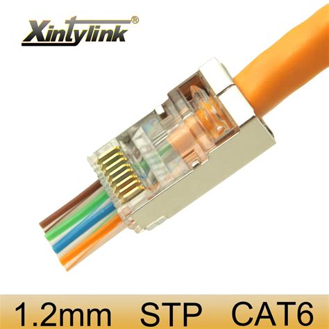 Xintylink CAT6 Conector De Plugue De Rede 1 2mm Conector RJ45 8P8C Stp