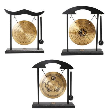 Buy Feng Shui Brass Gong Round Drum Shape Desktop Zen Art Zodiac Signs Double