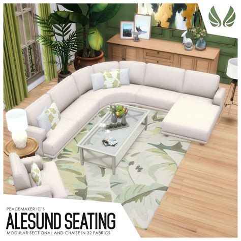 Alesund Modular Sectional And Chaise Seating The Sims 4 Build Buy