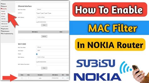 How To Configure Mac Filtering In Nokia Router How To Enable MAC