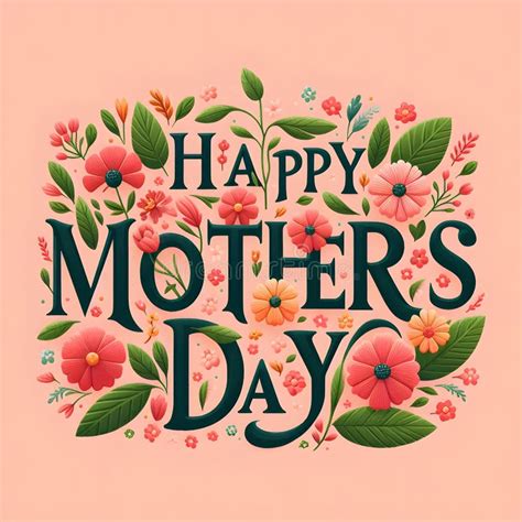 Happy Mother S Day Greeting Card With Hands And Flowers Vector Illustration Stock Illustration