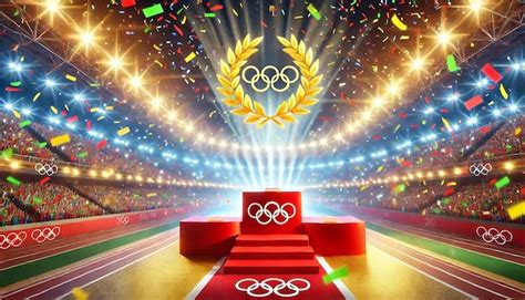 Olympic podium with golden laurel wreaths | Premium AI-generated vector