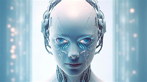 Premium Ai Image Female Robot Face Artificial Intelligence Concept