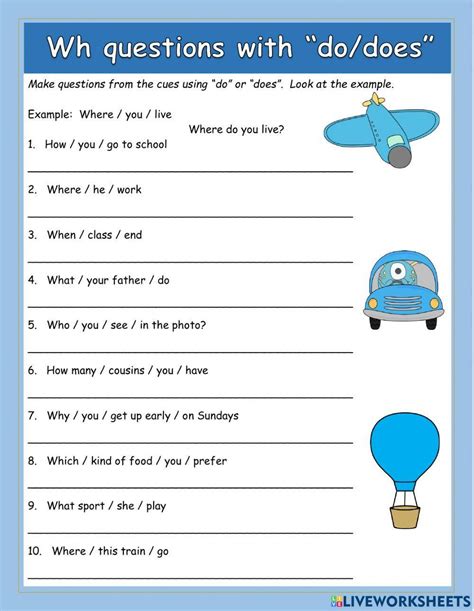 Wh Words Interactive Exercise For A1 Live Worksheets 54 Off