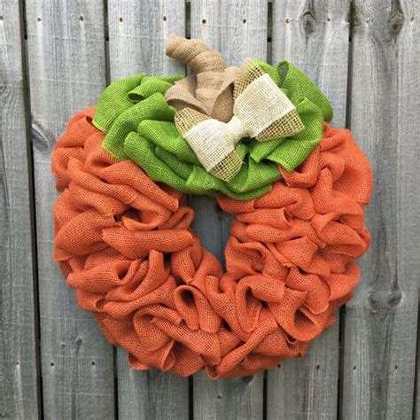 Pumpkin Burlap Wreath Pumpkin Wreath Fall Decor Fall