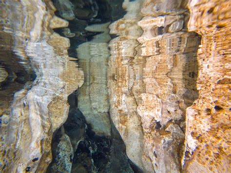 Rock Formations Underwater in a Cave Stock Photo - Image of aquatic ...