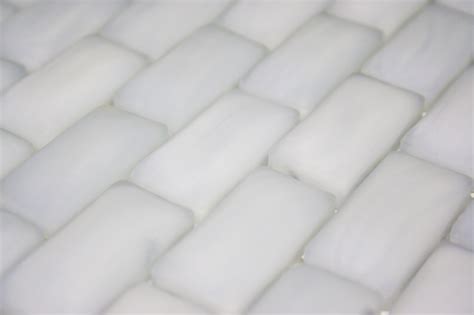 Frosted 34 Inch Curved White Milk Glass Subway Tile Glass Subway Tile White Milk Glass