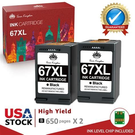 High Yield 67xl Black Ink Cartridges Replacement For Hp Ink 67 Black For Envy 6000 6055 6052