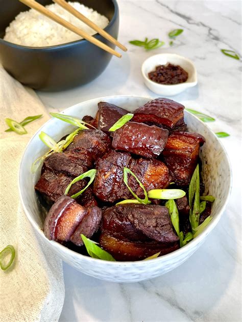 Authentic Chinese Red Braised Pork Belly Hong Shao Rou The Savory