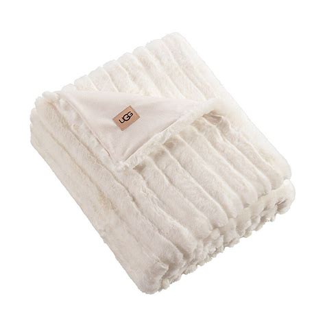 Ugg® Glenoak Ribbed Faux Fur Throw Blanket Bed Bath And Beyond Faux