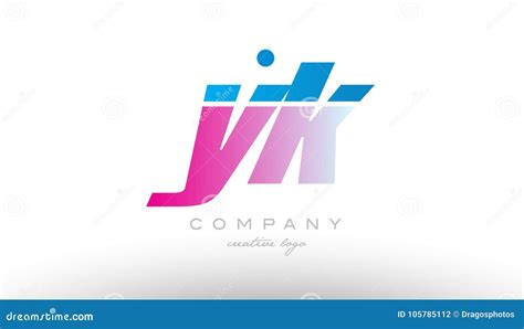 Yk Y K Alphabet Letter Combination Pink Blue Bold Logo Icon Design