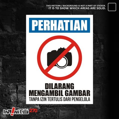 Jual Sticker Safety Sign K Dilarang Mengambil Gambar Cm Wskim