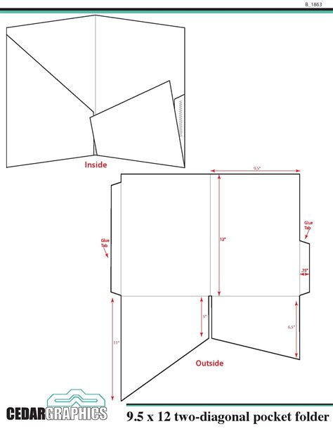 Pocket Folder Template 9.5" x 12" - Download Adobe InDesign and PDF Layout