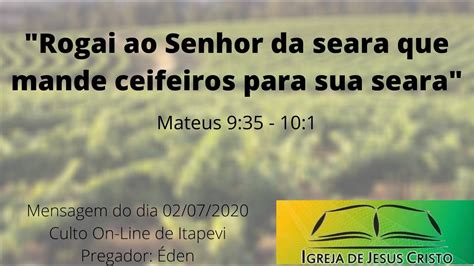 Grande é A Seara Mas Poucos São Os Ceifeiros