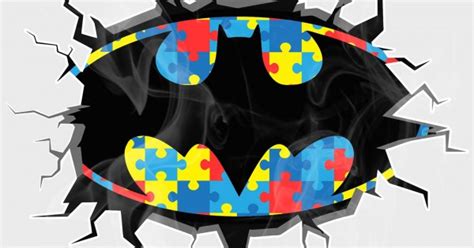 Batman Style Autism Awareness Breaking Out Vinyl Decal