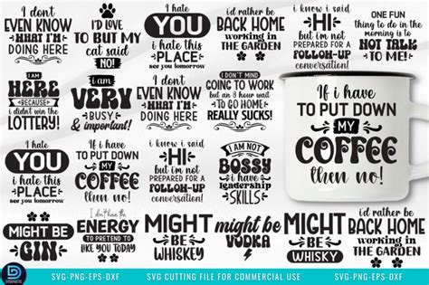 Funny Coffee Mug Svg Bundle By Designs Dark Thehungryjpeg