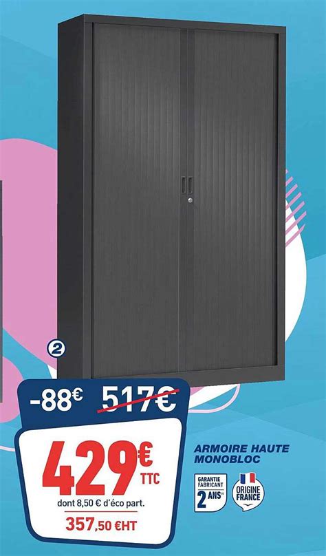 Promo Armoire Haute Monobloc chez Bureau Vallée iCatalogue fr