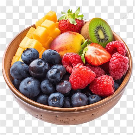 Healthy Snack Bowl Blueberries Strawberry Kiwi Apple Mango Summer Fruit