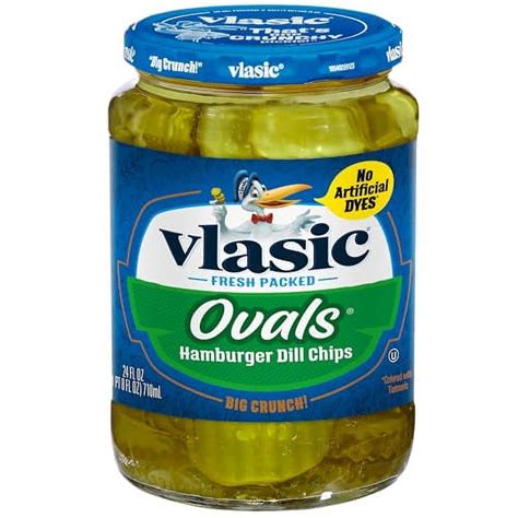 Vlasic Ovals Hamburger Dill Pickle Chips Keto Friendly 24 Fl Oz