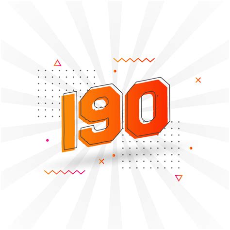 Como Se Escreve 190 - 190 number vector font alphabet. Number 190 with decorative element ...