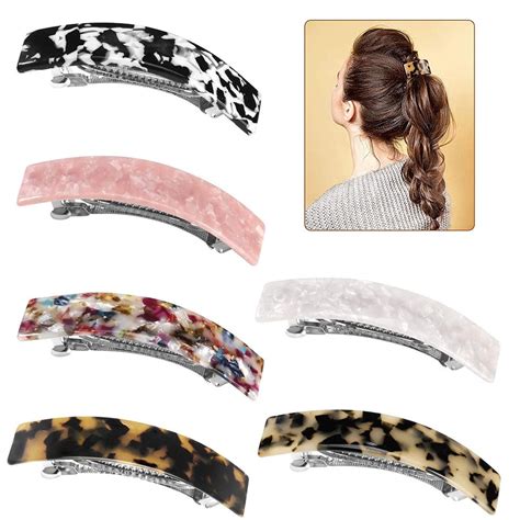 Dsseng Pcs French Hair Barrettes Clip For Women Rectangle Ponytail