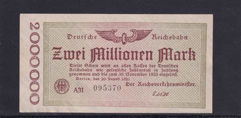 Weimarer Republik Reichsbahn Berlin Millionen Mark Rvm Wz